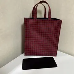 ファミリア風紙袋型トートバッグ底板付き、学校行事や仕事のサブカバン