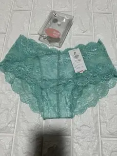 ミントグリーン サニタリーレースショーツ L