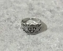 リング　指輪　フリーサイズ　シルバー　ユニセックス　クロス【D21】