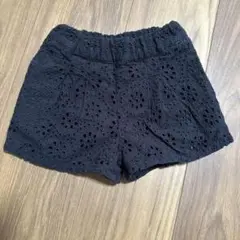 petit main 黒レースショートパンツ 90
