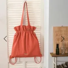 BAYFLOW 2WAY 巾着トートバッグ オレンジのサムネイル