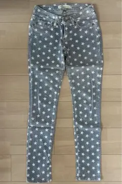 スター柄デニムパンツ　ウォッシュブルー　25のサムネイル