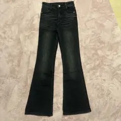 【GRL】フレアデニム　ブラックデニム　Sサイズのサムネイル