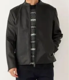 【極美品】SHIPS 羊革 レザー ジャケット シングル ライダースジャケット SHIPS 革ジャン ライダース SHIPS: ラムレザー シングル