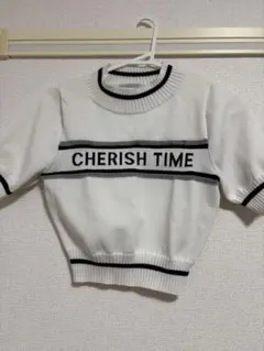 CHEERISH TIME ホワイトセーター 半袖　LIP SERVICEのサムネイル