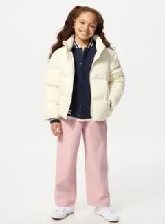 ユニクロ　ボアスウェットワイドパンツ　ピンク　160サイズ