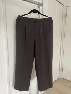 ストライプ　タック　ワイドパンツ　LL