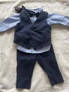 H&M ネイビー セレモニースーツ 蝶ネクタイ付き 9-12m