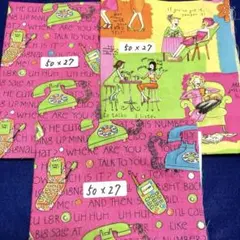 USAコットン おしゃれガール柄 鮮やか色　50cmx27cm