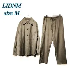 LIDNM　ウールレーヨンスリットシャツ＆パンツ　セットアップ　ブラウンM