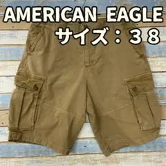 アメリカンイーグル カーゴパンツ ハーフパンツ 茶 カジュアル【え287】のサムネイル