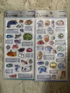 ぴ*様 大人の図鑑シール　3D 2枚セット　ウミウシ編　クラゲ編