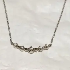 K10WGダイヤモンド ラインネックレス0.10ct 42cm ホワイトゴールド 