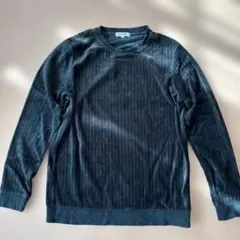 プラステ　スウェード生地　カットソー　深緑