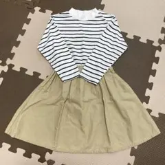 branshes ドッキングワンピース 100cm 長袖　ストライプ