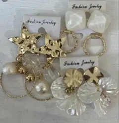 3点セット　454 ハンドメイド　樹脂　金属　ピアス　イヤリング　まとめ売り
