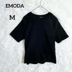 エモダ 半袖 カットソー バックリボン デザイン ブラック『M』