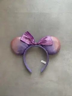 スパンコール付き紫色カチューシャ