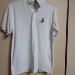 ミッキーマウス刺繍 ホワイトポロシャツ