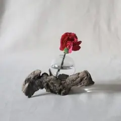 流木雑貨 一輪挿し ガラスボウル付き W12cm