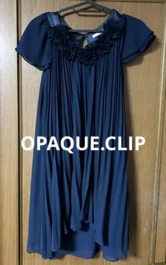 セール‼️OPAQUE.CLIP ネイビー プリーツワンピース