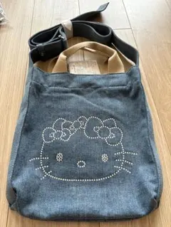 しまむら　Hello Kitty デニム 2WAY トートバッグ