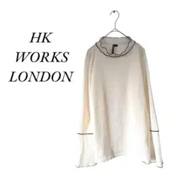 エイチケーワークスロンドン アイボリー フリル襟 長袖トップス カットソー L