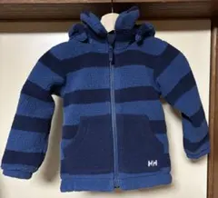 【極暖】ヘリーハンセン キッズ ボアフリース フーディー 110ブルー ボーダー