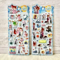 【正規品】ズートピア2 ふわふわ立体シール 2枚セット