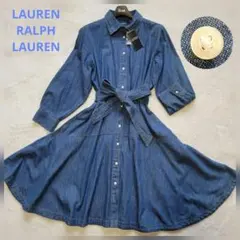 タグ付き✨ローレンラルフローレン　デニム シャツワンピース　ベルト　サイズ6