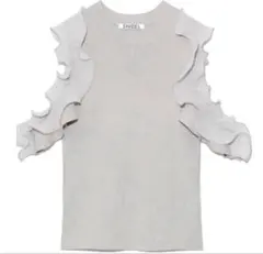 snidel sustainable フリルスリーブニットプルオーバー