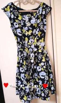 Honeys ハニーズ GLACIER グラシア ウエストリボン 花柄ワンピース