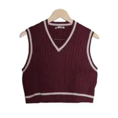 Emsexcite　 エムズエキサイト　ケーブルニットベスト　ブラウン系　M