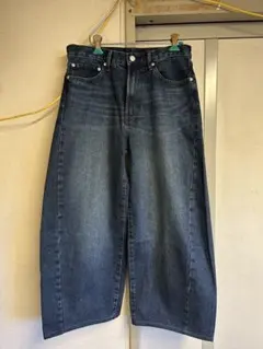 【美品】GU バレルレッグジーンズ ブルー29インチ（73.5cm）綿100%