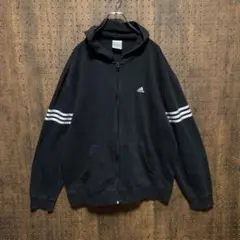 そ*こ様 00s adidas アディダス　フルジップ　パーカー　薄め　黒　2d