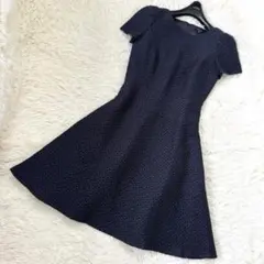 美品✨トッカ リボンジャガードフレアドレス 00 ワンピース 日本製 バイカラー