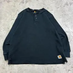 s*u様 Carhartt サーマルヘンリーネック カットソー L ブラック 無のサムネイル
