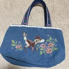 バンビ 刺繍 ハンドバッグ