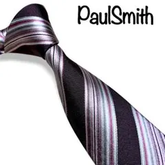 Paul Smith ストライプシルクネクタイ ピンク ボルドー