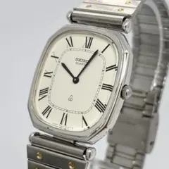 新品電池 稼働 SEIKO シャリオ 薄型 QZ メンズ 腕時計 シルバー - メルカリ