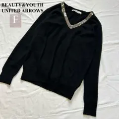 BEAUTY&YOUTH UNITED ARROWS　スパンコールネック ニット