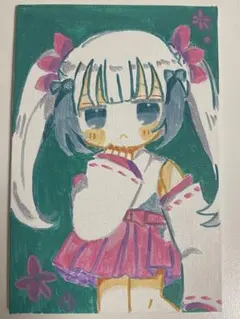 オリジナル　手描きイラスト　ミニキャンバスパネル