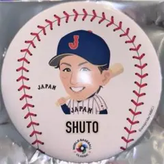 WBC侍ジャパン周東佑京 100mm缶バッジモバガチャ 福岡ソフトバンクホークス