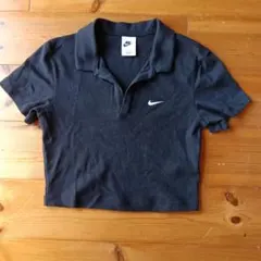 Nike 黒 半袖 ポロ ショート丈 Lサイズ
