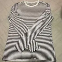 UNIQLO ボーダー 長袖 ソフトリブ クルーネック Tシャツ L
