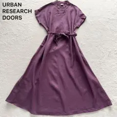 URBAN RESEARCH リネンVネックワンピース ベルト