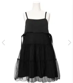 PUNYUS チュール レイヤード キャミソールワンピース ブラック サイズ3