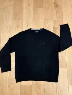 CHAPS ブラック ワンポイント　ニットセーター