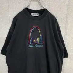 Time SQUARE USA製 セントルイス刺繍　ブラックTシャツ 2XL