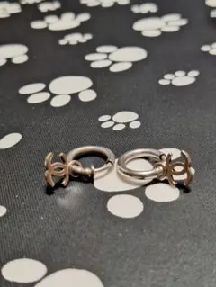 CHANEL シルバー フープイヤリング